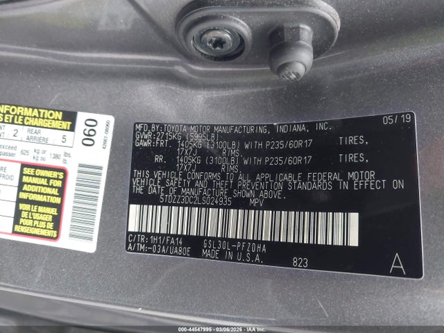 2020 TOYOTA SIENNA 5TDZZ3DC2LS024935 Photo 8