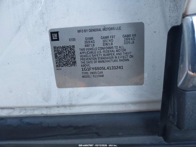 2020 CHEVROLET BOLT EV 1G1FY6S05L4131241 Photo 8