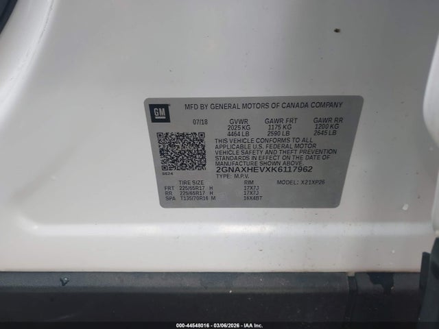 2GNAXHEVXK6117962 Chevrolet EQUINOX LS