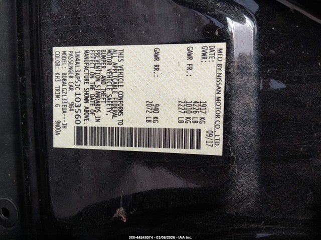 Продажа на аукционе авто 2018 Nissan Altima 2.5 S, vin: 1N4AL3AP5JC103560, номер лота: 44548074