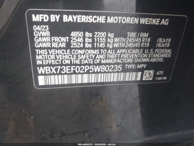 Aukcja sprzedaży 2023 Bmw X1 Xdrive28i, vin: WBX73EF02P5W80235, numer aukcji: 44548232