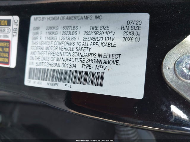 Aukcja sprzedaży 2021 Acura Rdx A-spec Package, vin: 5J8TC2H63ML001304, numer aukcji: 44548273