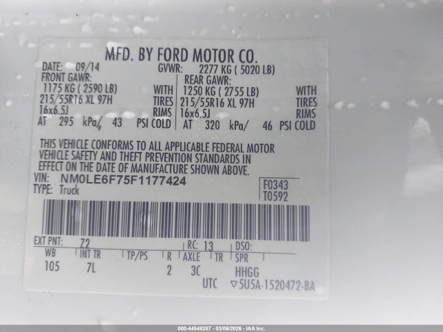 Ford Transit Connect Xlt 2015 NM0LE6F75F1177424 Image 9