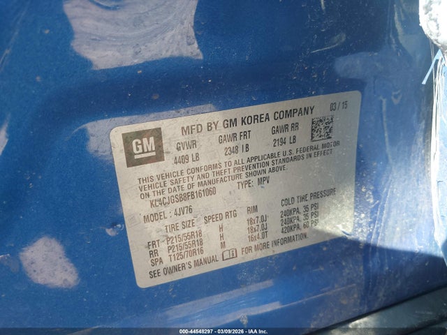 Продаж на аукціоні авто 2015 Buick Encore Leather, vin: KL4CJGSB8FB161060, номер лоту: 44548297