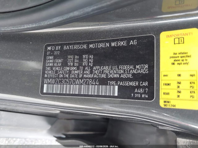 2012 MINI COOPER S COUNTRYMAN WMWZC3C57CWM27844 Photo 8