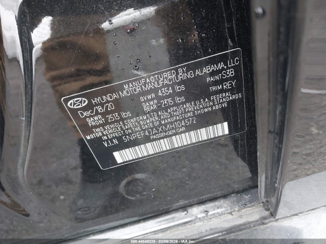 Aukcja sprzedaży 2021 Hyundai Sonata Sel, vin: 5NPEF4JAXMH104572, numer aukcji: 44548328