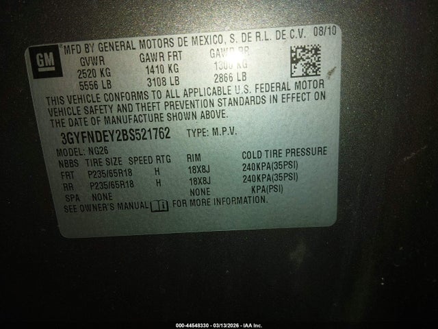 2011 CADILLAC SRX 3GYFNDEY2BS521762 Photo 8