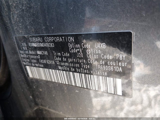 Aukcja sprzedaży 2021 Subaru Ascent Premium, vin: 4S4WMABD0M3406283, numer aukcji: 44548343