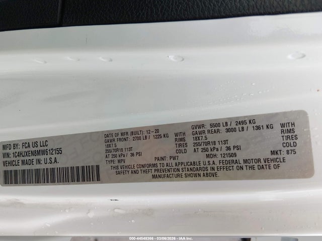 2021 JEEP WRANGLER UNLIMITED 1C4HJXEN8MW612155 Photo 8