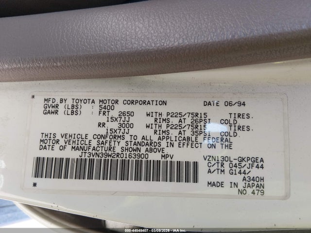 1994 TOYOTA 4RUNNER JT3VN39W2R0163900 Photo 8