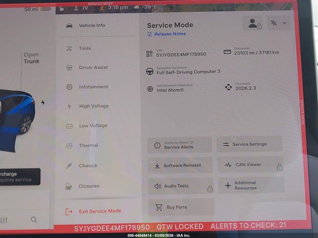 Продажа на аукционе авто 2021 Tesla Model Y Long Range Dual Motor All-wheel Drive, vin: 5YJYGDEE4MF178950, номер лота: 44548414