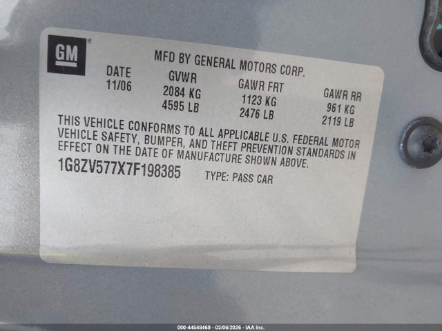 2007 SATURN AURA 1G8ZV577X7F198385 Photo 8