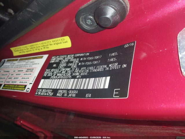 Toyota 4RUNNER SR5 2016 JTEBU5JR7G5333795 Image 9