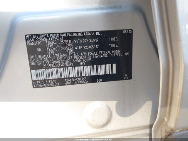 Toyota RAV4 LE 2015 2T3ZFREV0FW200542 Image 9
