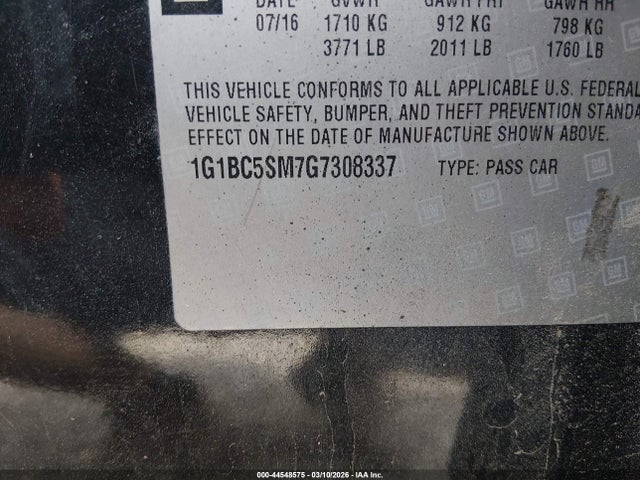 2016 CHEVROLET CRUZE 1G1BC5SM7G7308337 Photo 8