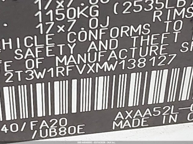 Toyota Rav4 Xle 2021 2T3W1RFVXMW138127 Image 9