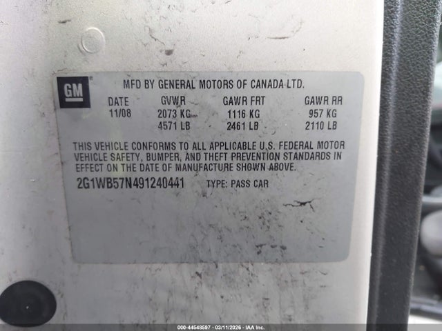 2009 CHEVROLET IMPALA 2G1WB57N491240441 Photo 8