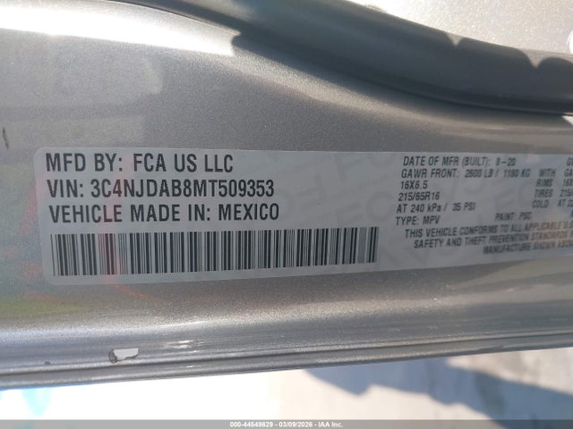 Jeep Compass Sport 4x4 2021 3C4NJDAB8MT509353 Image 9
