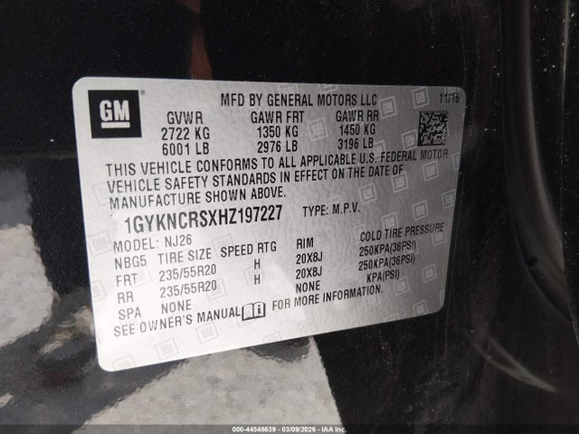 Продажа на аукционе авто 2017 Cadillac Xt5 Premium Luxury, vin: 1GYKNCRSXHZ197227, номер лота: 44548639