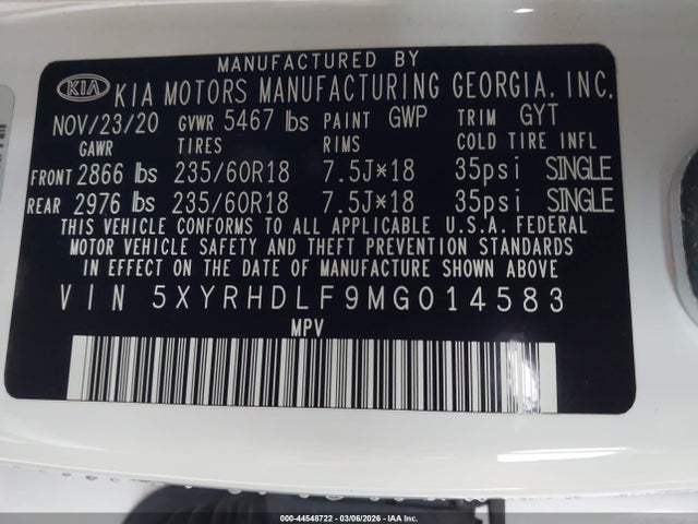 2021 KIA SORENTO 5XYRHDLF9MG014583 Photo 8