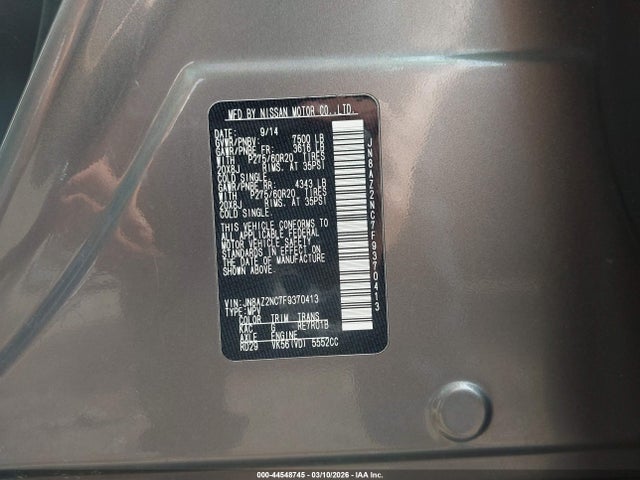 2015 Infiniti Qx80 მანქანა იყიდება აუქციონზე, vin: JN8AZ2NC7F9370413, აუქციონის ნომერი: 44548745
