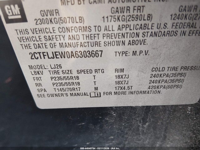 2010 GMC TERRAIN 2CTFLJEW0A6303667 Photo 8