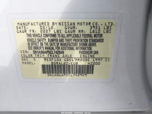 2012 NISSAN SENTRA 3N1AB6AP5CL742949 Photo 8