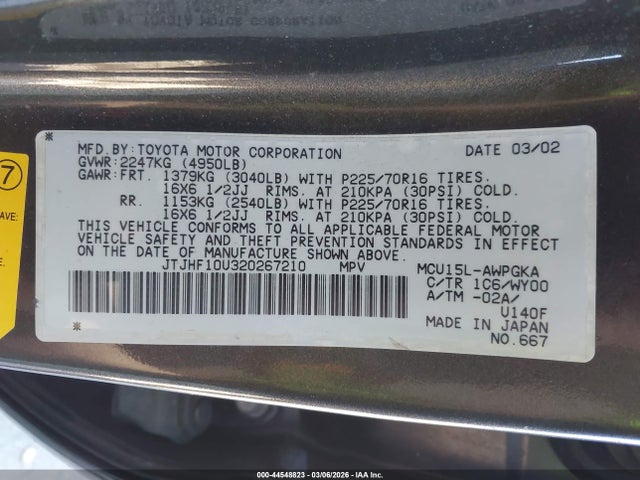 Продаж на аукціоні авто 2002 Lexus Rx 300, vin: JTJHF10U320267210, номер лоту: 44548823