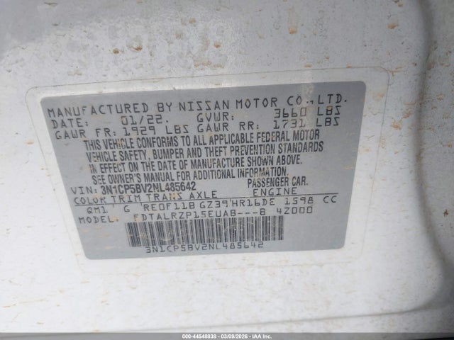 Nissan Kicks S Xtronic Cvt 2022 3N1CP5BV2NL485642 Image 9