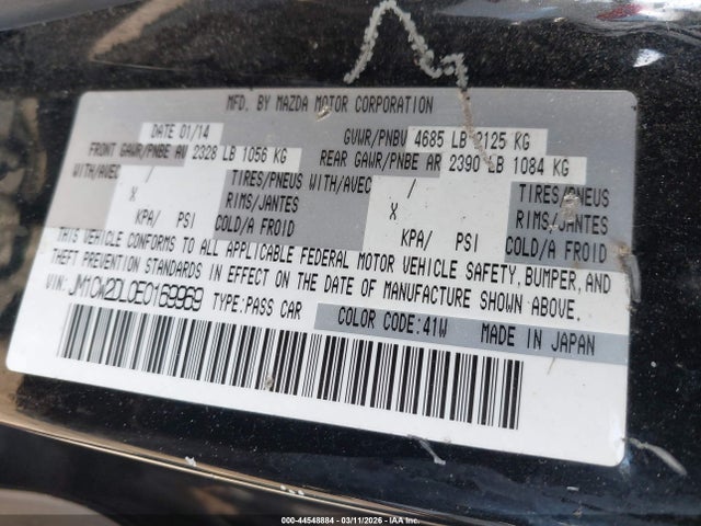Продажа на аукционе авто 2014 Mazda Mazda5 Grand Touring, vin: JM1CW2DL0E0169969, номер лота: 44548884