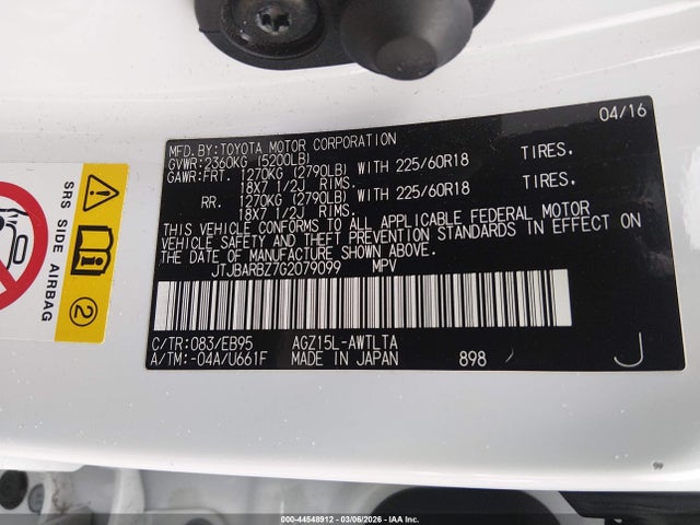 44548912 :رقم المزاد ، JTJBARBZ7G2079099 vin ، 2016 Lexus Nx 200t F Sport مزاد بيع