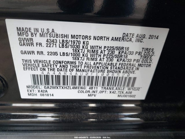 2015 MITSUBISHI OUTLANDER SPORT 4A4AR4AU0FE006520 Photo 8