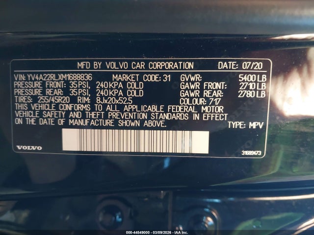 2021 VOLVO XC60 YV4A22RLXM1688836 Photo 8