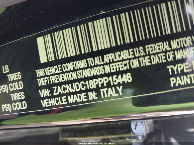 44549044 :رقم المزاد ، ZACNJDC18PPP15446 vin ، 2023 Jeep Renegade Trailhawk 4x4 مزاد بيع