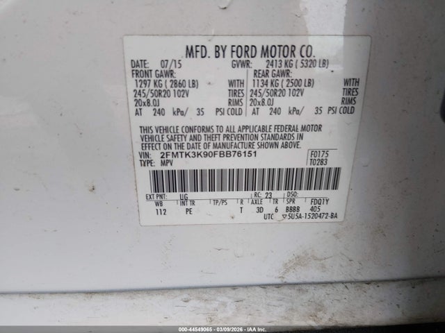 2015 FORD EDGE 2FMTK3K90FBB76151 Photo 8