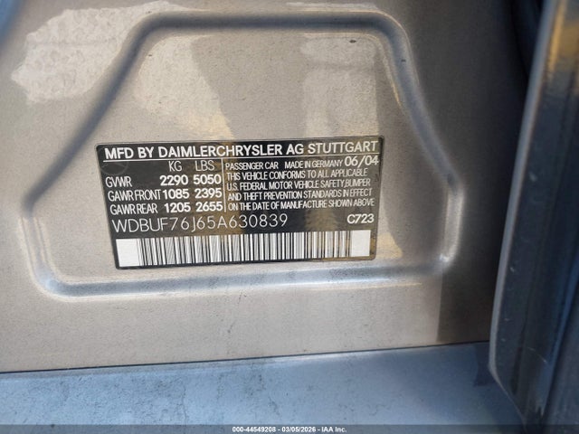 2005 MERCEDES-BENZ E 55 AMG WDBUF76J65A630839 Photo 8