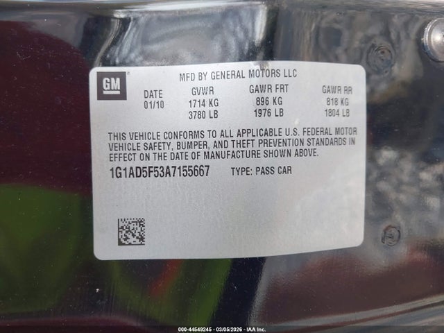2010 CHEVROLET COBALT 1G1AD5F53A7155667 Photo 8