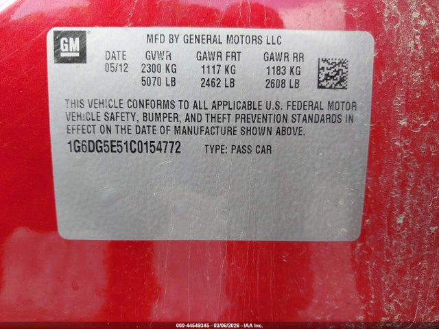 2012 CADILLAC CTS 1G6DG5E51C0154772 Photo 8