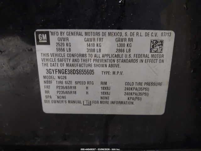 2013 CADILLAC SRX 3GYFNGE38DS655605 Photo 8
