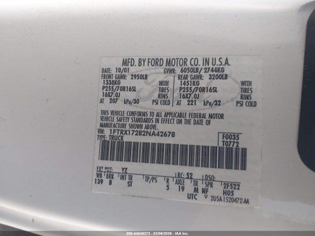 2002 FORD F-150 1FTRX17282NA42678 Photo 8