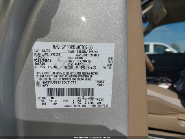 2005 MERCURY MARINER 4M2YU56Z45DJ31713 Photo 8