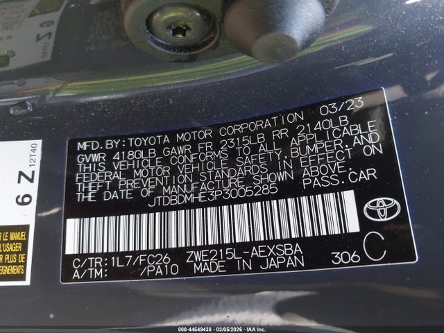 Toyota Corolla Hybrid Se 2023 JTDBDMHE3P3005285 Image 9