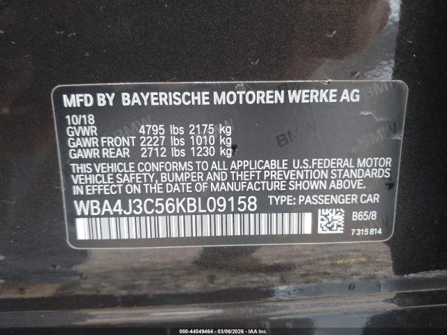 Продажа на аукционе авто 2019 Bmw 430i Gran Coupe Xdrive, vin: WBA4J3C56KBL09158, номер лота: 44549464