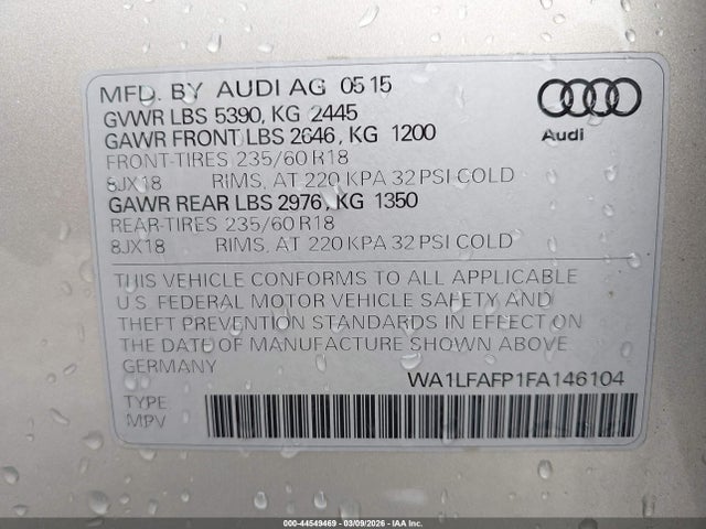 2015 AUDI Q5 WA1LFAFP1FA146104 Photo 8