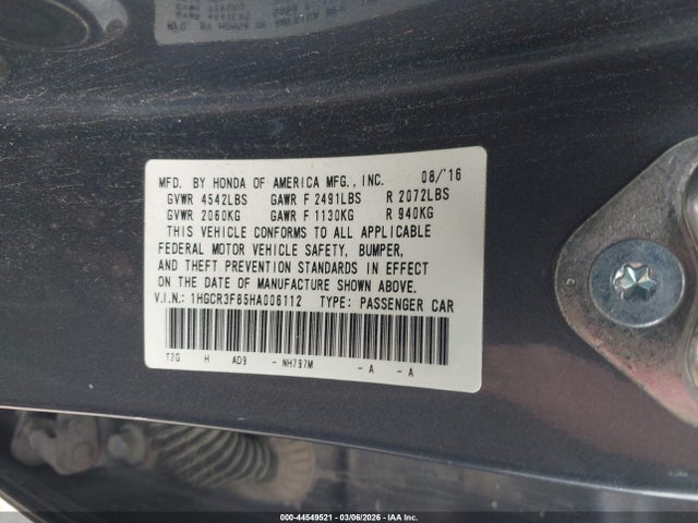 1HGCR3F85HA006112 Honda Accord Ex-l V6