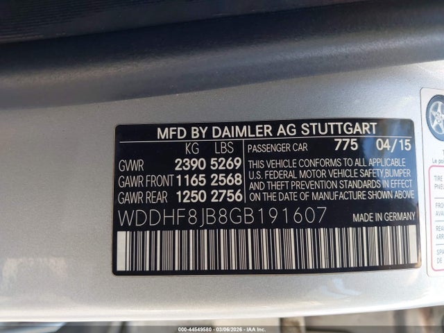 Aukcja sprzedaży 2016 Mercedes-benz E 350 4matic, vin: WDDHF8JB8GB191607, numer aukcji: 44549580