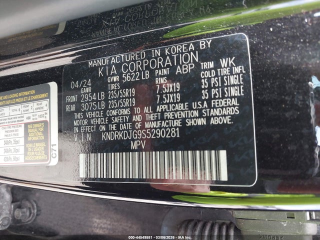 Продаж на аукціоні авто 2025 Kia Sorento Hybrid Sx Prestige, vin: KNDRKDJG9S5290281, номер лоту: 44549581