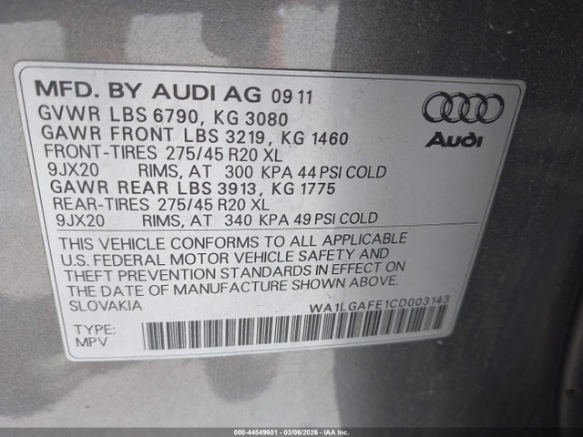 2012 AUDI Q7 WA1LGAFE1CD003143 Photo 8