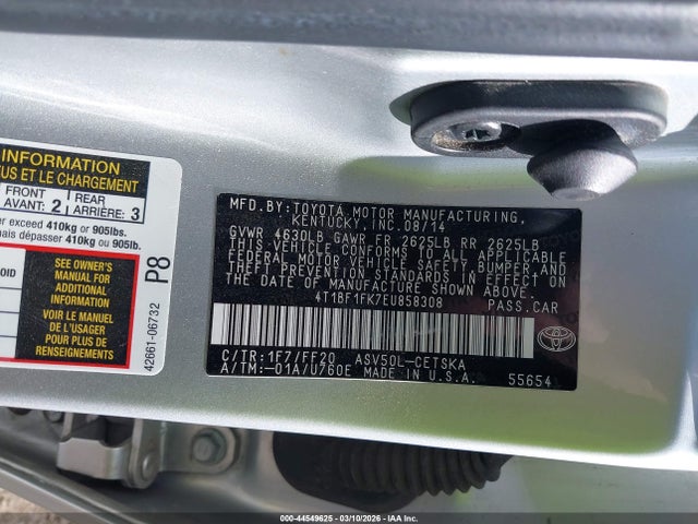 4T1BF1FK7EU858308 Toyota Camry Se Sport