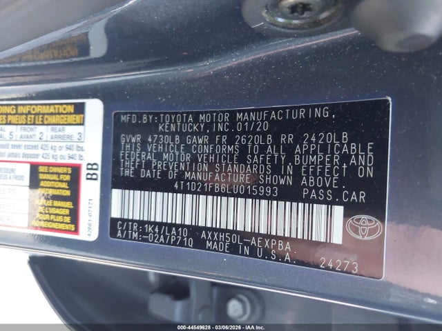 Toyota Avalon Hybrid Limited 2020 4T1D21FB6LU015993 Image 9